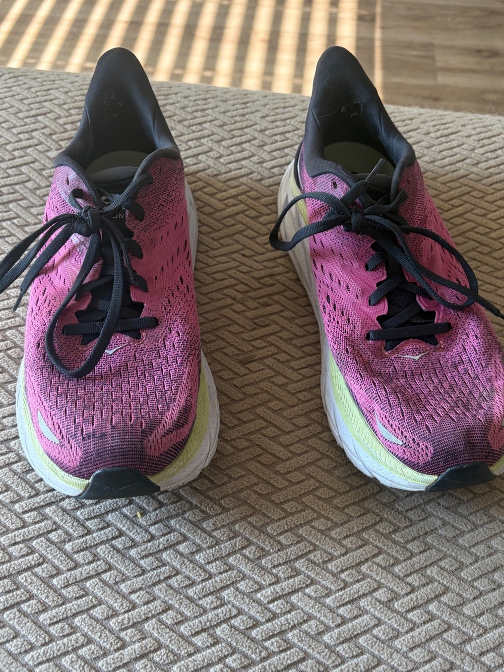 Hoka Women's Pink and Black Athletic Running Shoes